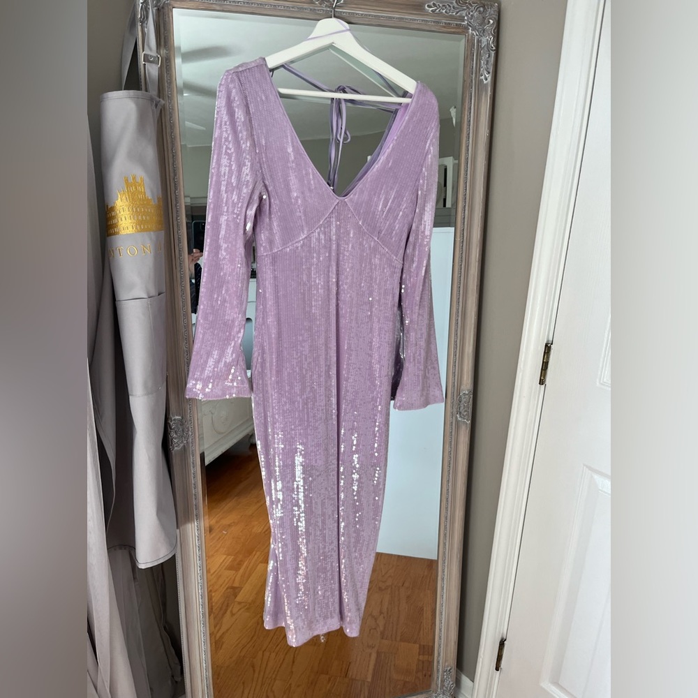 Elegant Lavender Sequin Dress